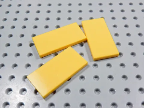 LEGO Lot of 3 Bright Yellow Orange 2x4 Smooth Tiles Plates BK