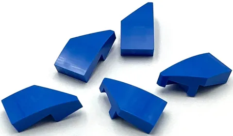 Lego 5 New Blue Wedges 2 x 1 x 2/3 Left Pieces