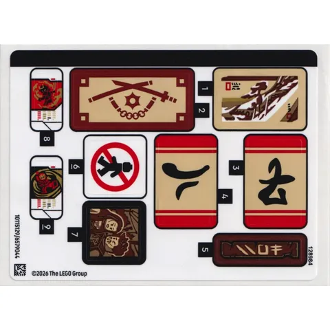 new LEGO Sticker Sheet from NINJAGO Four Weapons Blacksmith set 71858