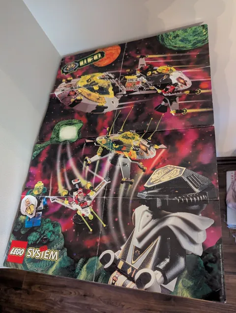 Vintage (1997) LEGO Space - Large UFO Themed Poster - Very Rare!