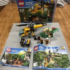 LEGO City 60158 Jungle Cargo Helicopter 100% Complete with Instructions and box 