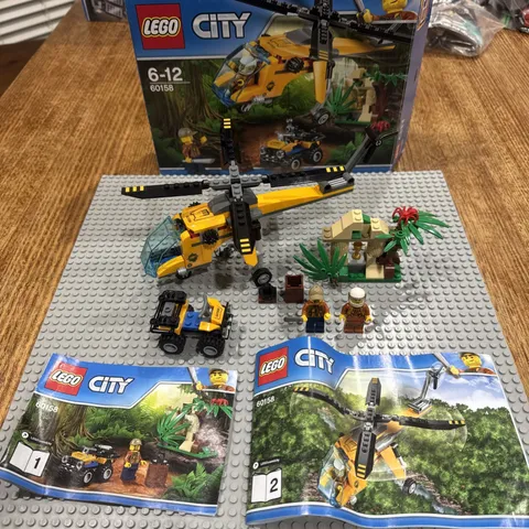 LEGO City 60158 Jungle Cargo Helicopter 100% Complete with Instructions and box 