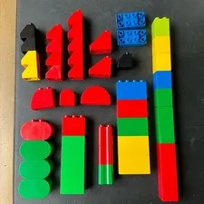 Lego Duplo Curved Sloped Roof Blocks 2x3, 2x2x2, 2x4x2 Bricks Pieces Lot Of 51