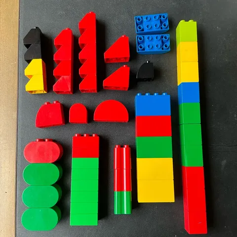Lego Duplo Curved Sloped Roof Blocks 2x3, 2x2x2, 2x4x2 Bricks Pieces Lot Of 51