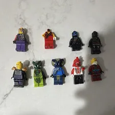 LEGO NINJAGO Minifigure Lot of 9 Mixed Ninja Characters Nya Kai Loyd