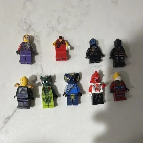 LEGO NINJAGO Minifigure Lot of 9 Mixed Ninja Characters Nya Kai Loyd