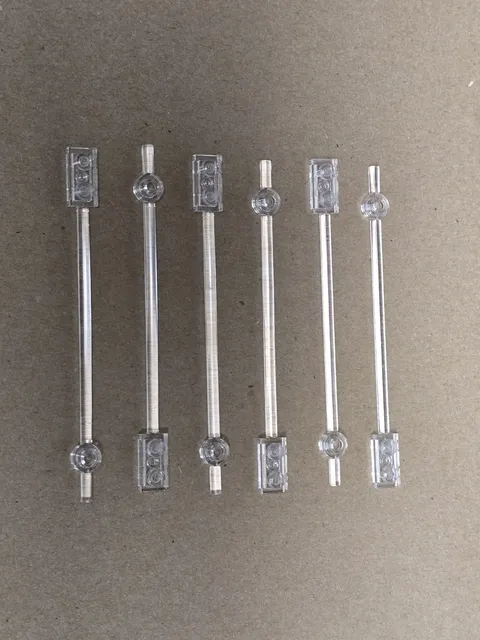 Lot Of 6 Lego 42445 Bar 12L with 1 x 2 Plate Solid Studs and 1 x 1 Round Plate 