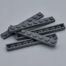 Lego - 5 Basic Light Bluish Gray Plate 1 x 8 Studs 3460