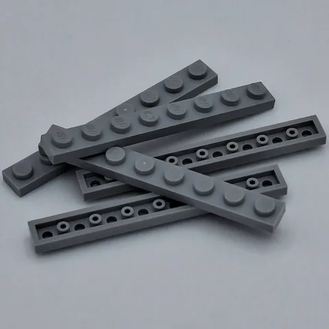 Lego - 5 Basic Light Bluish Gray Plate 1 x 8 Studs 3460