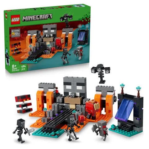 LEGO Minecraft Wither Battle - Interactive Toy with Crimson Warrior, Strider, Ma