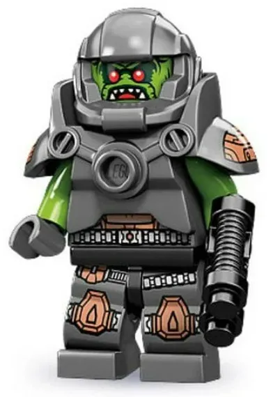 LEGO Minifigures Series 9 Alien Avenger with a black double-barreled blaster CMF