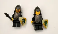 Lego Black and Gray Prison Guards with Helmets   Lot of 2