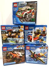 Lego retired City set lot 60053, 60106, 60144, 60146 & 60163 all new -box damage