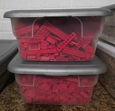 13 LBS Bulk LEGO Bricks Lot. (RED) Various Bricks, Parts & Pieces.