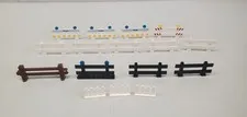 LEGO Fence Lot Of 16 White Black 1x8x2 Police Road Barricade Piece Part