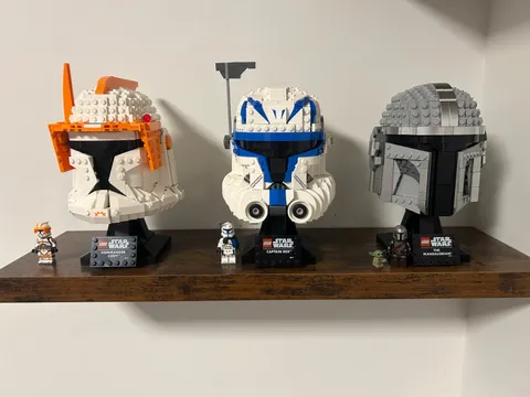 Lego Star Wars Helmet lot Commander Cody, Captain Rex 75349, Mandalorian 75328