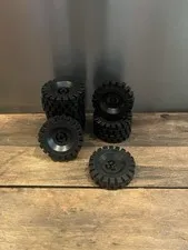 LEGO Set Of Ten Black Tire 17 x 43  4cm D with Black Insert Wheel #3482c03 Nice