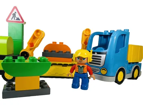 Lego Duplo Construction Site Building And Loose Lot Random Toy Set 20 Piece