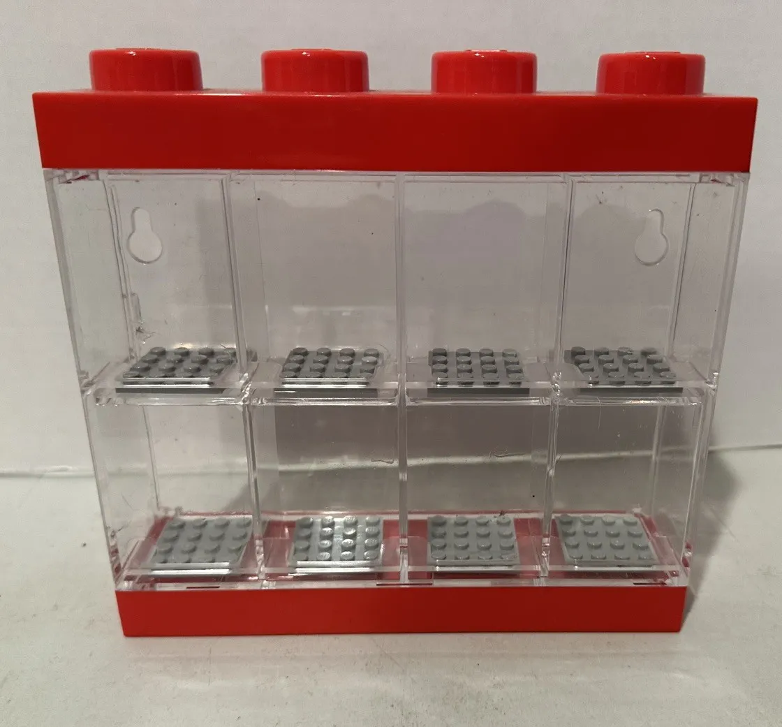 LEGO Minifigure Display Case Model 4065 Red Storage Stackable Brick 2017 Used
