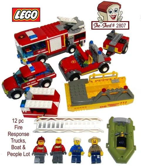 Lego City Lot 12pc Fire Response Truck 60002 Vehicles Boats Figures Parts Mini