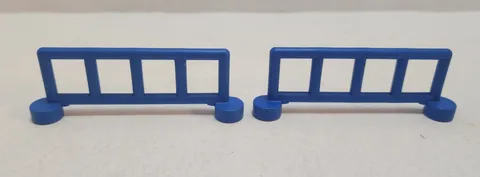 Lego Duplo 2214 Blue Duplo Fence 1 x 6 x 1 1/2 Railing 5 Posts Piece Lot Of 2