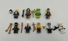 Lot of 9 LEGO Ninjago Cole Harumi Sleven Zane Digi Cyren Lasha Sqiffy Minifigure