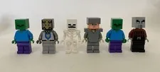 Lego LOT OF 6 MINECRAFT MINIFIGURES Alex Pillager More!