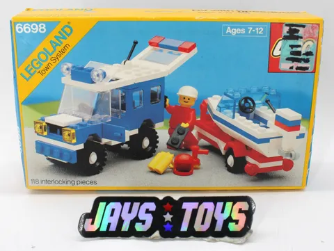 Lego Set 6698 Legoland Town System RV with Speedboat New