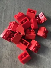 LEGO 3660 Red Slope, Inverted 45 2 x 2 with Flat Bottom Pin 14 Pieces