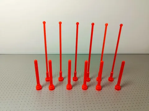Lego Space Ice Planet Trans Neon Orange Antenna Part 3957a and 2569