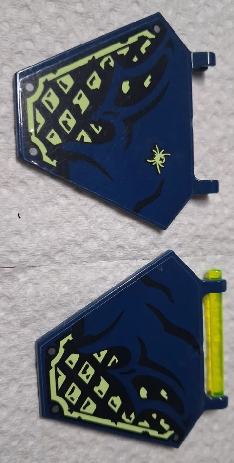 N-1 Lego X 2 Hexagonal Flag Dark Blue w/ Stickers x1435pb020L x1435pb020R  70737