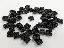 Lego  x50 Black Plate, Modified 2 x 2 x 2/3 with 2 Studs on Side # 4304