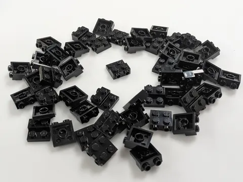 Lego  x50 Black Plate, Modified 2 x 2 x 2/3 with 2 Studs on Side # 4304