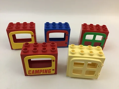 Lego Duplo Windows Red Blue Yellow With Mixed Colors Set Of 5 Replacement Pcs C