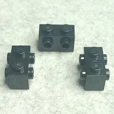 LEGO 52107 Brick Modified 1 x 2 with Studs on 2 Sides Black x3 Genuine