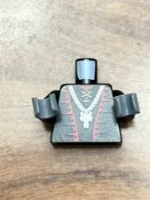 Torso Lace-up Shirt, Red Trim and Silver Dragon Head Chain 