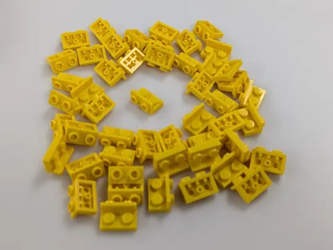Lego x50 New Yellow Bracket 1 x 2 - 1 x 2 Inverted # 99780 MOC Bulk Parts Lot