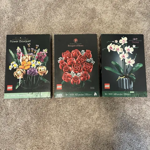 Lego Botanical Lot Of 4 Likely Complete Roses Pink Flower Succulent Please Read