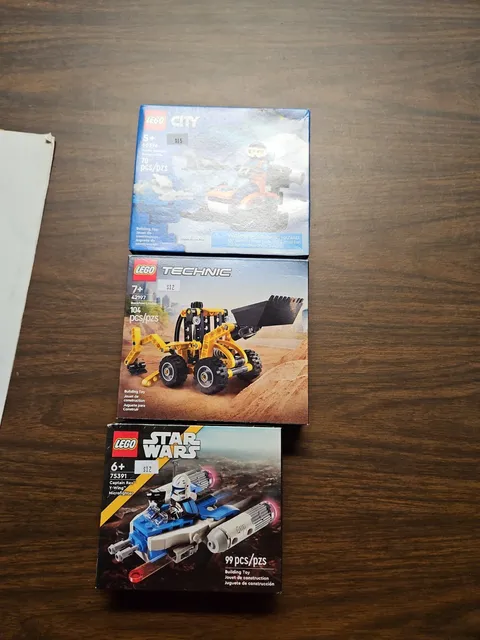 Lego Lot 75391 Captain Rex Y-wing 60376 Snomobile 42197 Backhoe SEALED 3 Box Set