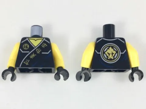 LEGO® Part 973pb2168c01 - Torso Ninjago Robe with Gold Ninjago - Cole
