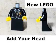 New LEGO Black Suit Skirt Jacket Torso Legs ADD YOUR HEAD School Uniform CEO