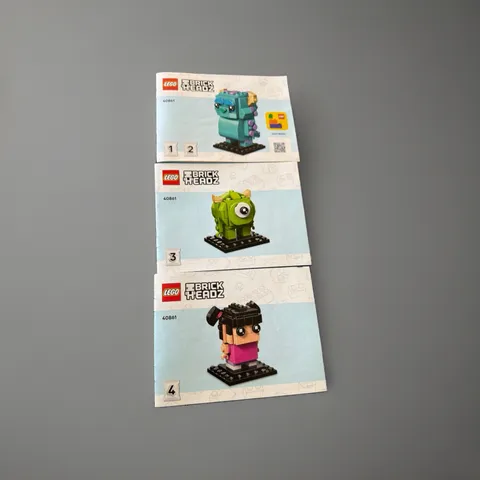 Lego 40861 Brickheadz Monsters Inc Instruction Manuals Only Sully, Mike, Boo