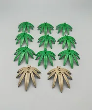 LEGO Part 10884 Swordleaf Plant Tree palm leaves 6x5 green dark tan Jungle