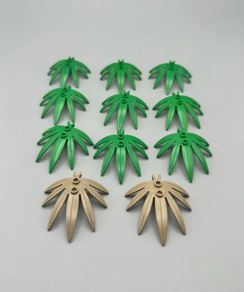 LEGO Part 10884 Swordleaf Plant Tree palm leaves 6x5 green dark tan Jungle