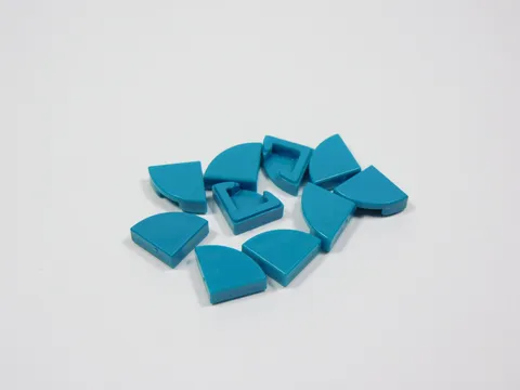 LEGO 10 Bright Bluish Green 1x1 Round Corner Smooth Tiles Plates S0