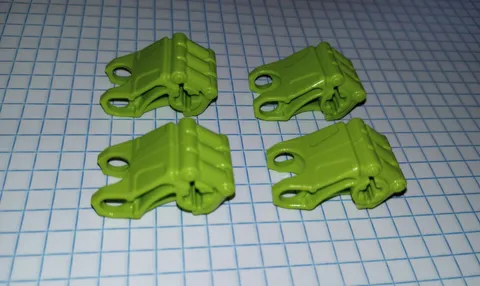 4 Lime Green Bionicle Lego 64251 Hero Factory Fist with Axle Hole - 3 fingers