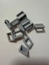 LEGO Parts 2432 (11pcs) Tile, 1x2 w Handle Light Bluish Gray