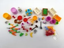 Lego Friends Lot of Kitchen Dishes Cups Pans Utensils Cookie Jar Cake Food +More