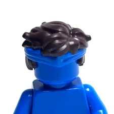 Lego - Minifigure Hair - Dark Brown, Blue Headband