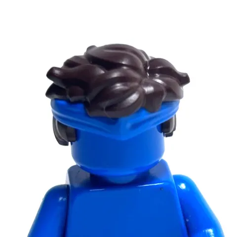 Lego - Minifigure Hair - Dark Brown, Blue Headband